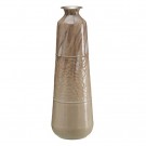Vase i beige metall 28x28x84 thumbnail