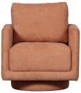 WOOOD OSCAR SWIVEL ARMCHAIR IN COARSE FABRIC - SALMON  thumbnail