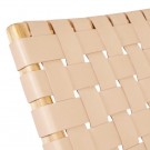 Lenestol beige teak tre-skinn 74x78x75 thumbnail