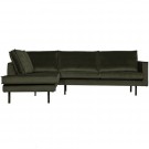 WOOOD RODEO CORNER SOFA LEFT VELVET DARK GREEN HUNTER thumbnail