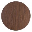 Moderne rundt spisebord i brun-svart MDF og metall – 90x90 cm | Perfekt for kjøkken og stue