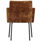 WOOOD MOUNT DINING CHAIR WITH ARMREST 3D CHENILLE MID BROWN thumbnail