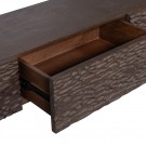 WOOOD CRUMBLE CARVED TV UNIT MANGO WOOD WALNUT thumbnail