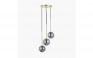 ARABELLA SMOKED GLASS ORB AND GOLD METAL PENDANT thumbnail