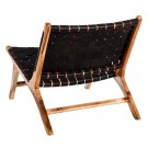 Lenestol svart teak tre skinn87x83x66 thumbnail