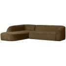 WOOOD SLOPING CORNER SOFA LEFT STRUCTURE VELVET BRASS thumbnail