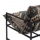 Lenestol svart-taupe stoff-metall 70x84x86 thumbnail