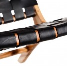 Lenestol svart teak tre skinn87x83x66 thumbnail