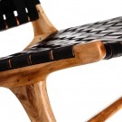 Lenestol svart teak tre skinn87x83x66 thumbnail