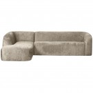 WOOOD SLOPING CORNER SOFA LEFT STRUCTURE VELVET WHEATFIELD thumbnail