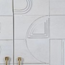 Garderobeskap hvit-gull tre/metall 92x43x116 thumbnail