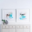 2stk, Abstrakt, håndmalt lerret 78x78 thumbnail