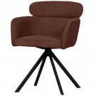 WOOOD FENNE SWIVEL DINING CHAIR WOVEN FABRIC CHESTNUT thumbnail