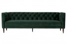 WOOOD NISA SOFA 3 SEATER VELVET DARK GREEN thumbnail