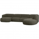 WOOOD POLLY SOFA U-SHAPE RIGHT WARM GREEN thumbnail