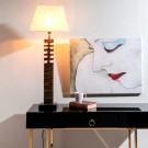 Gulvlampe svart-gull aluminium 27x27x102 thumbnail