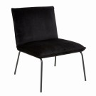 Namsen - Lenestol Svart velur 73.5x63x82.5 Velur, metall, 1stk- i pakke thumbnail