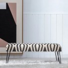 Benk hvit-sort 120x42x48 thumbnail