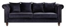 Velvet 3-seter sofa svart thumbnail