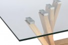 COFFEE TABLE WALNUT GLASS 130X70X42 10 MM, NATURAL thumbnail