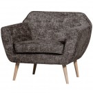WOOOD ROCCO ARMCHAIR IN CHENILLE FABRIC - GRAPHITE GREY thumbnail