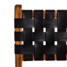 Spisestol svart teak tre-skinn 56x48x80 thumbnail