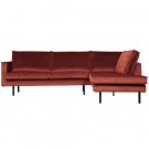 BePureHome RODEO HOCKER ON LEGS VELVET CHESTNUT thumbnail