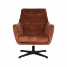TOBY LOUNGE CHAIR RUST VELOUR thumbnail
