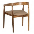Spisestol natur-beige teak tre-skinn 54x51x70 thumbnail