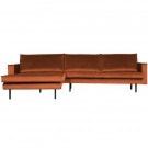 BePureHome RODEO CHAISE LONGUE LEFT VELVET RUST thumbnail