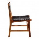 Spisestol svart teak tre-skinn 56x48x80 thumbnail