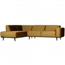 WOOOD STATEMENT CORNER SOFA LEFT VELVET HONEY YELLOW thumbnail