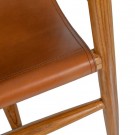Lenestol brunt teak tre skinn 70x82x88 thumbnail