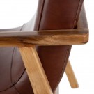 Lenestol brunt teak tre skinn 65x76x83 thumbnail