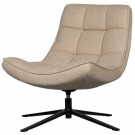 WOOOD MAUDI SWIVEL ARMCHAIR IN POLYESTER FABRIC - NATURAL  thumbnail