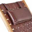 Lenestol brunt teak tre skinn 66x97x90 thumbnail