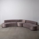SOFA 3 PIECES GREY OLD FABRIC ROOM 405 X 112 X 70 CM thumbnail
