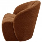 WOOOD MOJO SWIVEL ARMCHAIR WOVEN RIB FABRIC RUST BROWN thumbnail