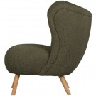 WOOOD CELINE ARMCHAIR IN TEDDY FABRIC - WARM GREEN thumbnail