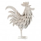 FIGURE ROOSTER WORN WHITE METAL 36 X 14 X 49,50 CM thumbnail