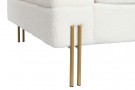 COUCH POLYESTER METAL 205X85X73 BORREGUITO WHITE thumbnail