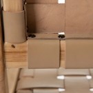 Sittebenk beige teak tre-skinn 140x59x89 thumbnail