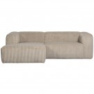 WOOOD BEAN CHAISE LONGUE LEFT HEFTY RIBCORD TRAVERTIN thumbnail