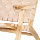 Lenestol beige teak tre-skinn 74x78x75 thumbnail