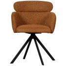 WOOOD FENNE SWIVEL DINING CHAIR WOVEN FABRIC GINGER thumbnail