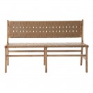 Sittebenk beige teak tre-skinn 140x59x89 thumbnail