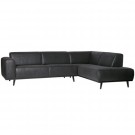 BePureHome STATEMENT CORNER SOFA RIGHT SUEDINE BLACK thumbnail