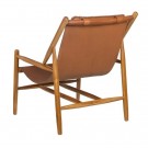 Lenestol brunt teak tre skinn 70x82x88 thumbnail