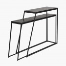 BLACK METAL OAK VENEER S/2 SIDE TABLE thumbnail