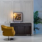 Skjenk i mørkebrunt mindi tre 141x36x85 thumbnail